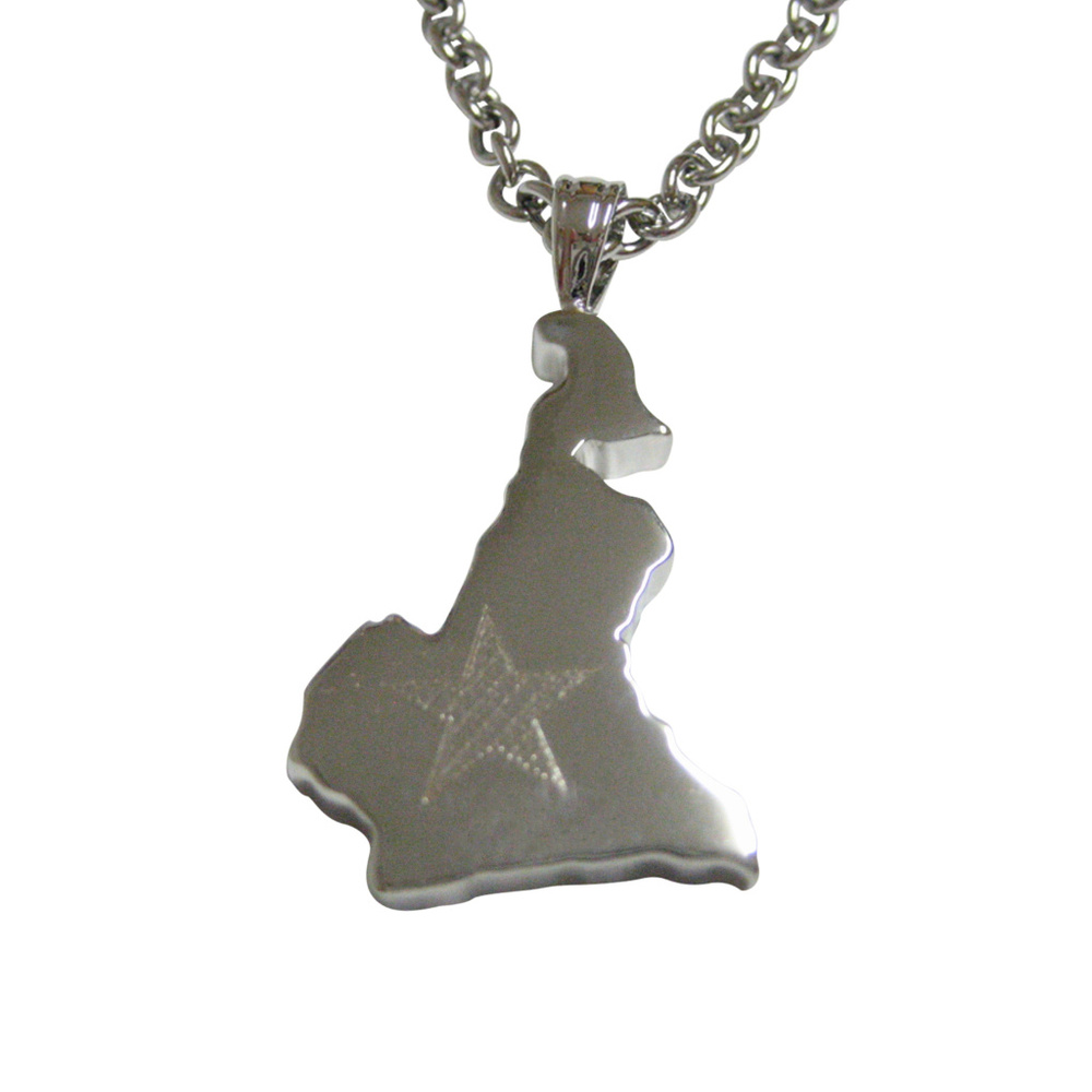 Cameroon Map Shape And Flag Design Pendant Necklac - image 1